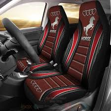 Horse And Heart Red 3d Car Seat Covers