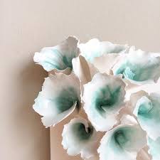 Artbyjenf Ceramic Plaque Flower Art