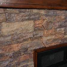 w simulated stone electric fireplace