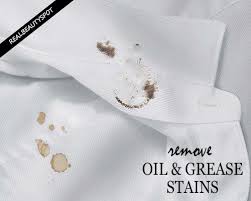remove oil or grease stains and food