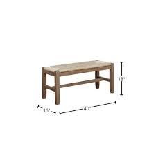 Alaterre Furniture Newport 40 Wood Bench With Rush Seat