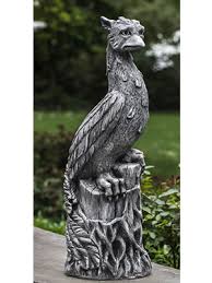 Phoenix Bird Statue Cast Stone Garden