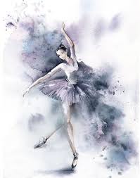 Ballerina In Purple Art Print Ballet