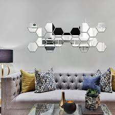 19 Hexagon Silver Wall Decor 3d Acrylic
