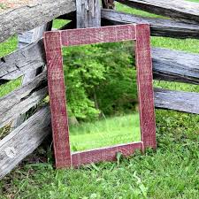 red reclaimed mirror rustic red frame