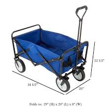 Pure Garden Collapsible Utility Wagon With Telescoping Handle