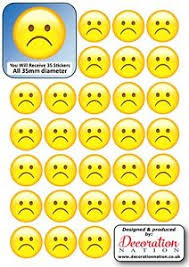 Details About Emoji Extreme Sad Face Stickers Decoration Fun Kids Sad Upset Negative Chart