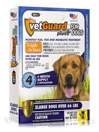 Vetguard Plus For Extra Large Dogs Over 66 Lbs Box Of 4 Applicators 0 15 Fl Oz 4 5 Ml Each 0 60 Fl Oz