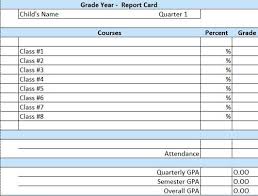 Homeschool Printable Report Card Template Microsoft Excel Report