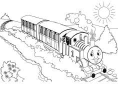 Thomas the train say hi to kids celebrating halloween day coloring pages. Thomas Train Coloring Pages