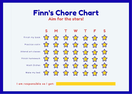 Yellow And Blue Icon Star Reward Chart Templates By Canva