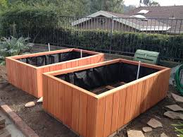 big raised bed redwood garden boxes