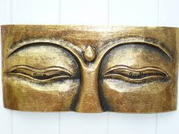 handmade gold wooden eyes of buddha