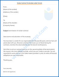 vendor contract termination letter