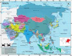 asia map labeled asian countries map