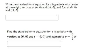 Form Equation For A Hyperbola