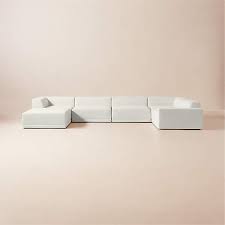 White Performance Fabric Sectional Sofa