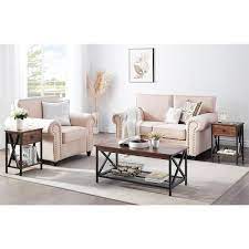 3 piece occasional table set with coffee table 2 end tables brown coffee table set