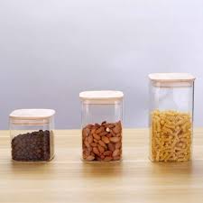 Food Storage Container Square Glass Jar