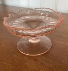 Vintage Pink Depression Glass Pedestal