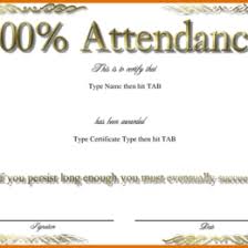 Free Printable Perfect Attendance Certificate Template Photo Free