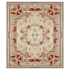 antique carpet burgundy beige aubusson