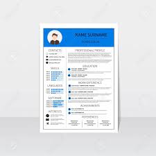 Resume Template For Man Modern Cv Layout With Infographic Minimalistic