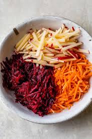 raw beet salad with apples and carrots