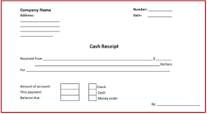 Money Or Cash Receipt Format For Microsoft Word Template