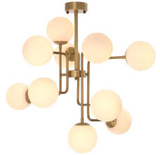 5% coupon applied at checkout save 5% with coupon. Casa Padrino Luxury Chandelier Antique Brass White 84 X 84 X H 73 Cm Modern Chandelier With Round Glass Lampshades