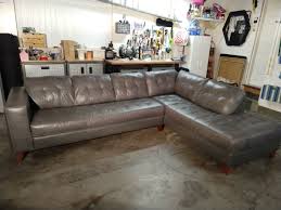 free gray leather sectional livermore