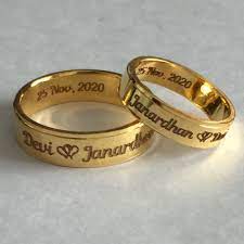 gold couple name ring design 2024