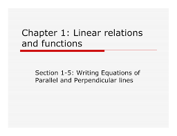 linear relations and functions section