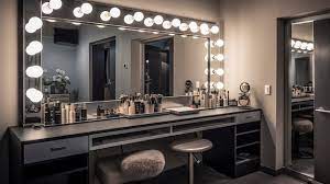 photo of a beauty salon makeup station