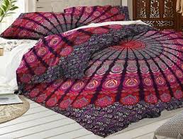 indian pink purple mandala bedding