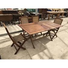 Kewdos Wooden Garden Table And Four Chairs
