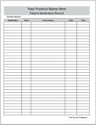 Blank Medication Administration Record Template Sheet Ustam Co