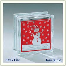 Snowman Glass Block Svg File Snowman
