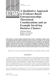 Check spelling or type a new query. Pdf A Qualitative Approach To Evidence Based Entrepreneurship Theoretical Considerations And An Example Involving Business Clusters