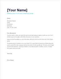 Simple Cover Letter