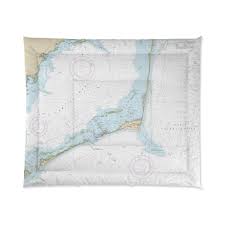 Obx Outer Banks Cape Hatteras Nautical Chart Comforter
