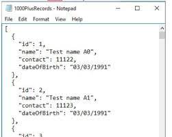 1000 records of data using jquery templates