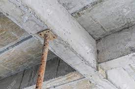 iron steel support concrete beams stock