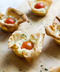 tomato ricotta phyllo cups away from