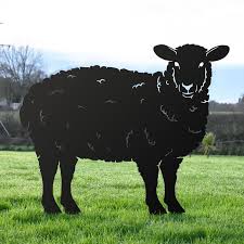 Black Curly Sheep Iron Silhouette