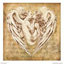Lesbian Love Poem Art Print of Two Angels in the Shape of a - Etsy