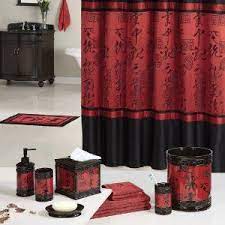 Bathroom decor ross red gold ideas decorations college cute. Royal Red Bathroom Shower Curtains Com Red Black Asian Designed Bathroom Polyester Sho Asian Bathroom Accessories Black Bathroom Accessories Bathroom Red