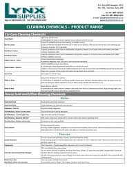 cleaning chemicals range