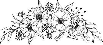 black and white flowers vector art