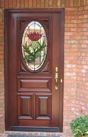 Wood Front Entry Doors Stained Glass Door